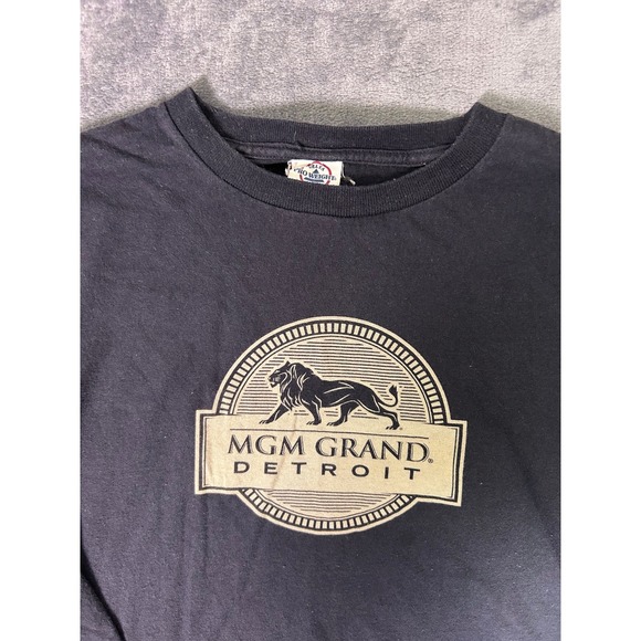 Vintage MGM Grand Detroit Long Sleeve T Shirt Adult L Graphic Lion Logo Casino - Picture 3 of 7